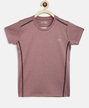 Chimprala Half Sleeves Solid Colour Tee - Purple