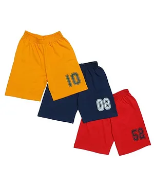 Clothe Funn Pack Of 3 Number Print Shorts - Multi Color