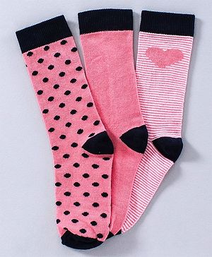 Pine Kids Anti Bacterial Ankle Length Socks Pair of 3 - Pink