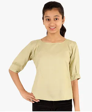 Chipbeys Half Sleeves Solid Color Top - Olive