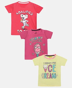 Little Marine Half Sleeves Pack Of 3 Koala Print T-Shirt Set - Multicolor
