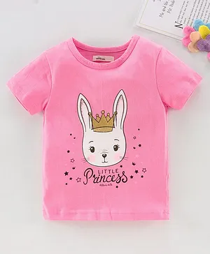 Adams Kids Half Sleeves Bunny Princess Printed Tee - Light Pink