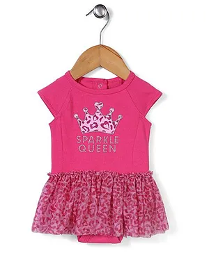 Freshly Squeezed Sparkle Queen Print Dress - Pink