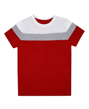 Luke and Lilly Half Sleeves Colour Block T-Shirt Pack Of 1 - Red