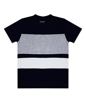 Luke and Lilly Half Sleeves Colour Block T-Shirt Pack Of 1 - Navy Blue