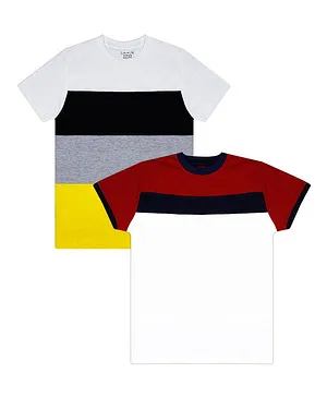 Luke and Lilly Half Sleeves Pack Of 2 Color Blocked Tee - Multi Color