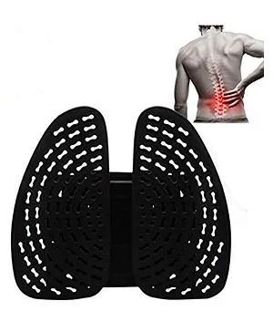 IMPORTIKAAH Lumbar Back Support Double Wing Orthopedic Seat Cushion Pillow - Black
