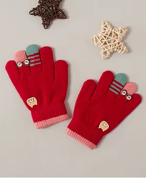 Babyhug Woolen Gloves - Maroon