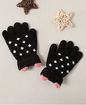 Babyhug Woollen Gloves - Black