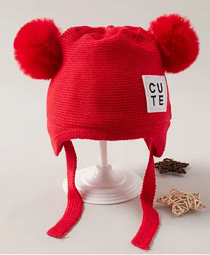 Babyhug Woolen  Cap Red - Diameter 13 cm