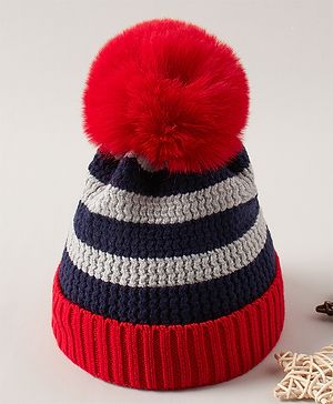 Babyhug Woollen Cap Red - Diameter 12 cm