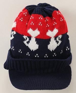 Babyhug Woollen Cap Blue - Diameter 42 cm (Stretchable)