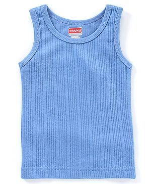 Babyhug Sleeveless Thermal Vest Solid Color - Blue