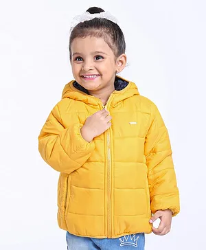 Babyoye Full Sleeves Hooded Padded Jacket  - Yellow