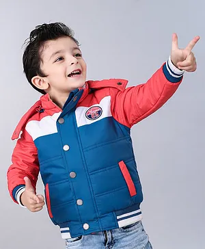Babyhug Full Sleeves Front Open Sweater - Blue