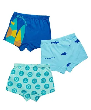 Plan B  Pack Of 3 Surf'Sup Boxers - Blue