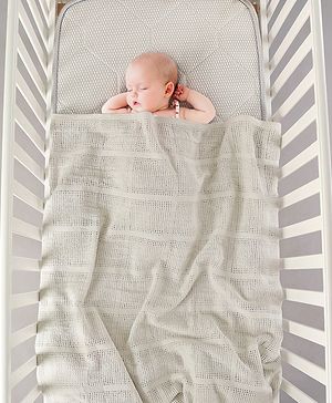Babyhug All Season Cotton Cellular Blanket - Grey
