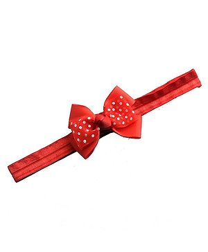 BABY Charm Decoreted Bow Headband - Red