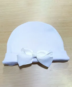 BABY Charm Bow Design Cap - White