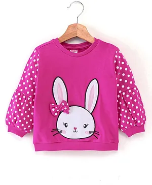 Babyhug Full Sleeves Sweatshirt Bunny Print - Pink