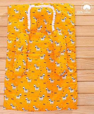 Babyhug 100% Cotton Bedding Set - Yellow - L 90 x 60 cm Yellow