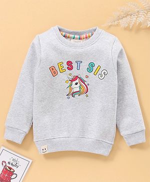 Ollypop Full Sleeves Printed Sweatshirt - Grey