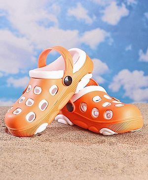 Pine Kids Clogs With Back Strap - Orange White