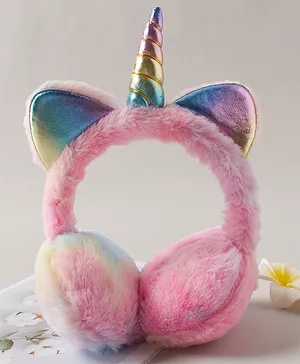 Babyhug Ear Muffs With Unicorn Motif - Multicolour