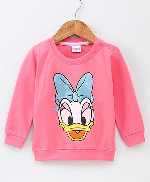 Babyhug Full Sleeves Sweatshirt Daisy Duck Graphic - Pink
