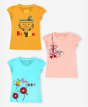 Naughty Ninos Short Sleeves Bee Printed Set Of 3 T-Shirt - Multi