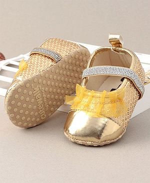 Cute Walk by Babyhug Embellished Booties - Golden