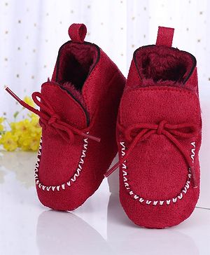Cute Walk by Babyhug Shoes Style Booties - Red