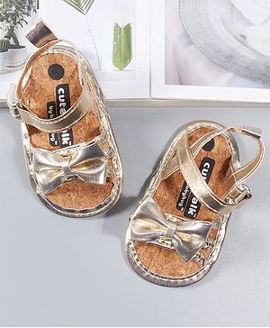 Cute Walk by Babyhug Booties Bow Applique - Silver