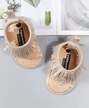 Cute Walk by Babyhug Party Wear Sandals - Golden