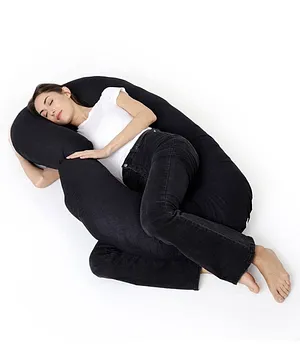 Momsyard C shaped Full Body Pregnancy And Maternity Pillow - Black 