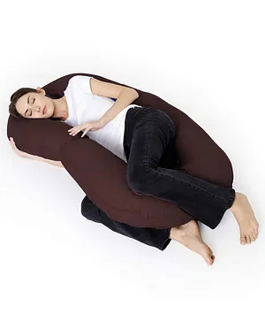 Momsyard C shaped Full Body Pregnancy And Maternity Pillow - Brown