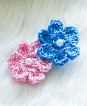 Bobbles & Scallops Crochet Flowers Detailing Hair Clip - Multi Colour