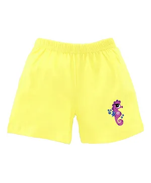 BRATMA Horse Fish Printed Shorts - Lemon Yellow