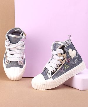 Cute Walk by Babyhug Casual Shoes Heart Embroidered - Blue