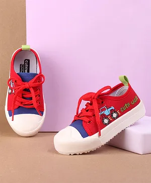 Cute Walk by Babyhug Casual Shoes Truck Print - Red