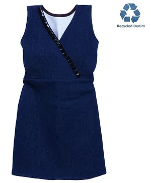 Mish Organic Sleeveless Solid Dress - Blue