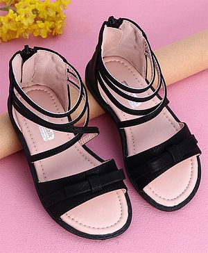 Cute Walk by Babyhug Sandals With Zipper Closure - Black