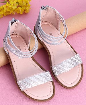 Cute Walk by Babyhug Shimmery Sandals - Silver