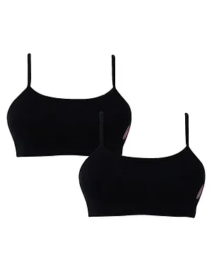 D'chica Pack of 2  Beginners Bra Non Padded Non Wired - Black