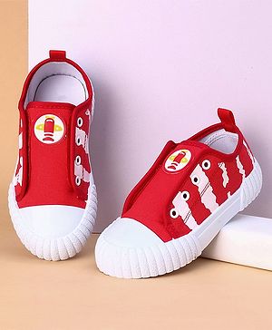 Cute Walk by Babyhug Casual Shoes Aeroplane Patch - Red White