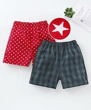 Babyhug 100% Cotton Boxers Pack of 2 - Navy Red
