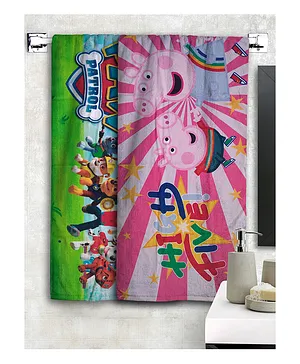 Athom Trendz Peppa Pig & Paw Patrol Kids Bath Towel Pack of 2 - Multicolour