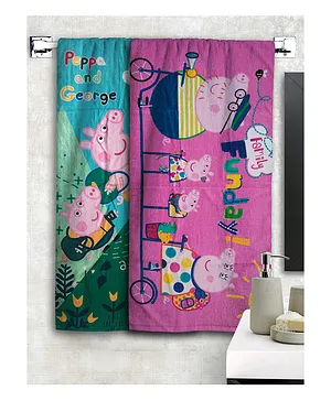 Athom Trendz Peppa Pig Kids Bath Towel Pack Of 2 - Multicolor