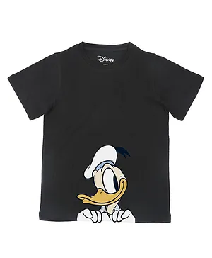 Disney By Crossroads Half Sleeves Donald Duck Printed Tee - Black