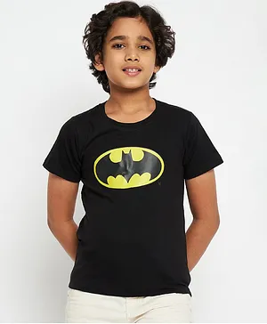 Batman By Crossroads Batman Character Print Half Sleeves Tee - Black